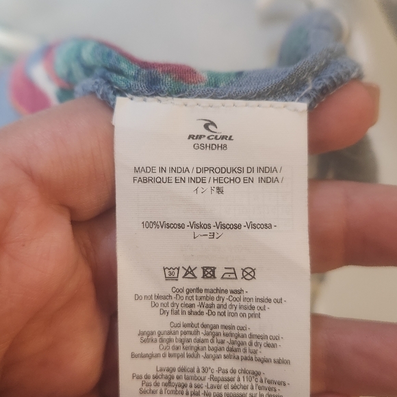 Rip Curl Blue Floral Kimono Top Large (5935) - Picture 6 of 7